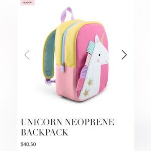 Mud Pie neoprene unicorn backpack. NWOT!